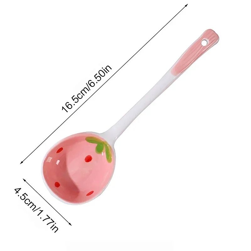 Strawberry Ceramic Soup Spoon