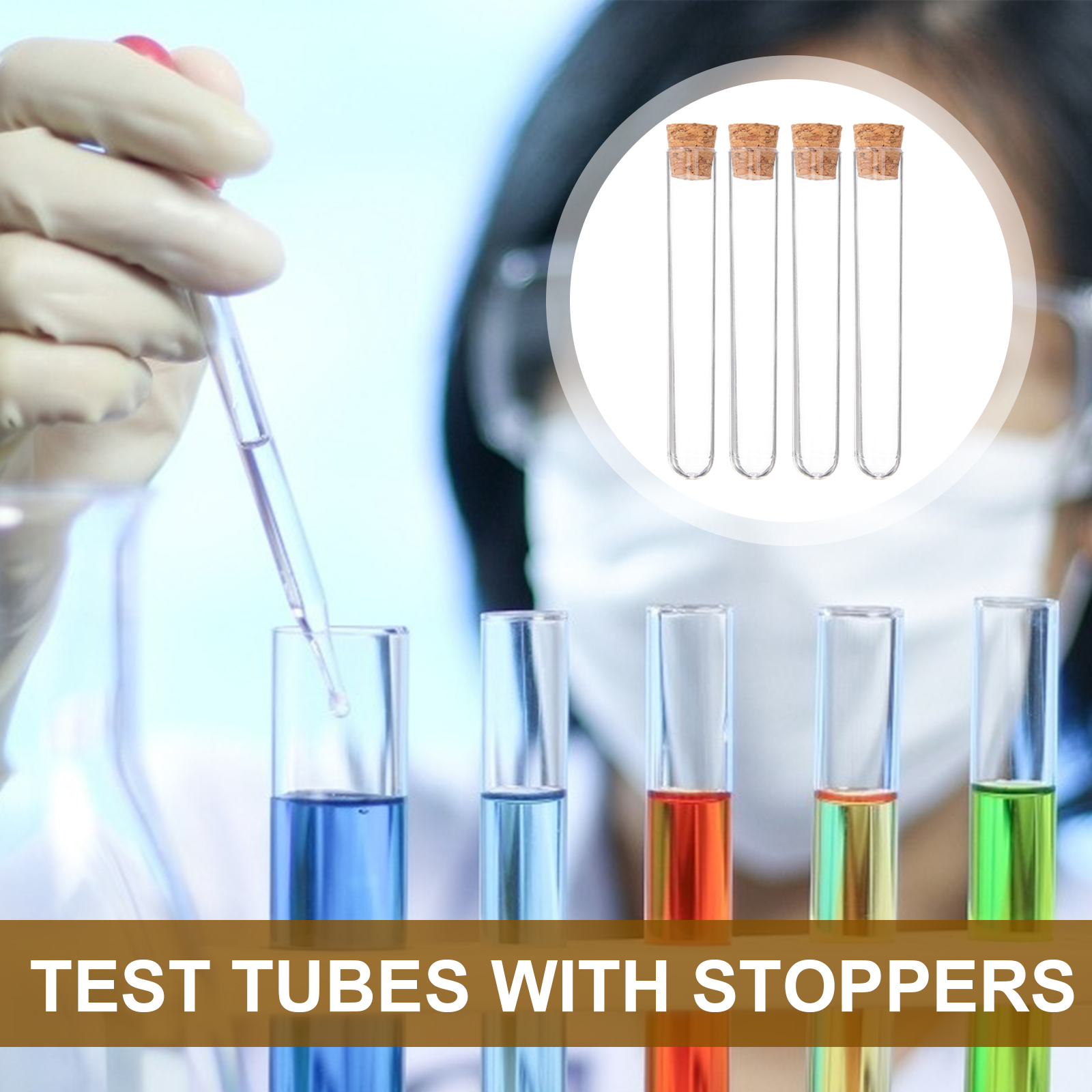 Clear Plastic Test Tubes with Cork for Crafts, Storage & Mini Terrarium Displays