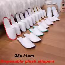 10-Pair Velvet Disposable Hotel Slippers – Comfortable Cotton Guest & Travel Slides