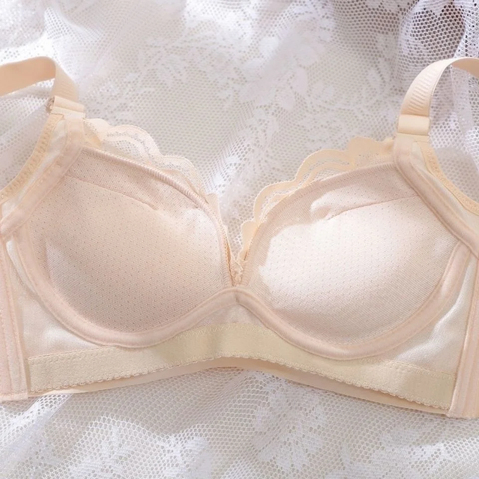 Thickened Gathered Bra for Small Chest, No Steel Ring, Extra Thick Pads, Closed Breast Sexy Underwear
