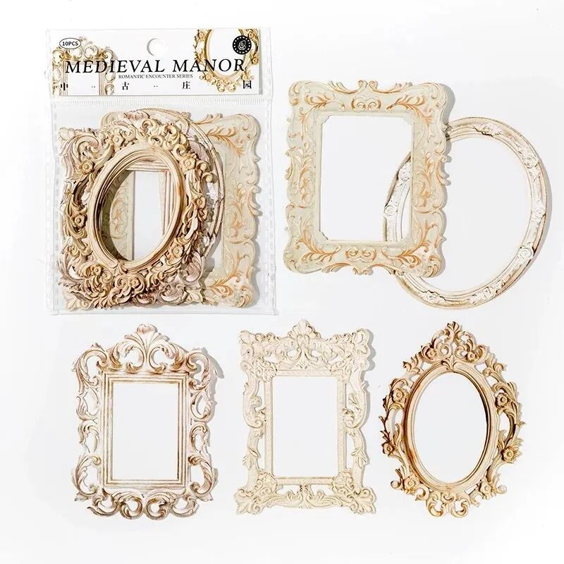 Retro Architectural Hollow Relief Cardstock | 10 Sheets DIY Creative Materials