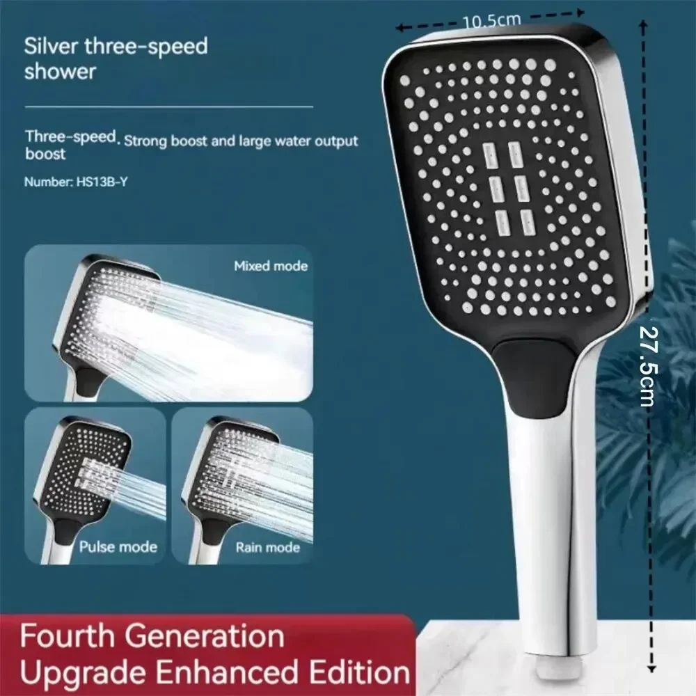 Adjustable 3-Mode High Pressure Rainfall Shower Head