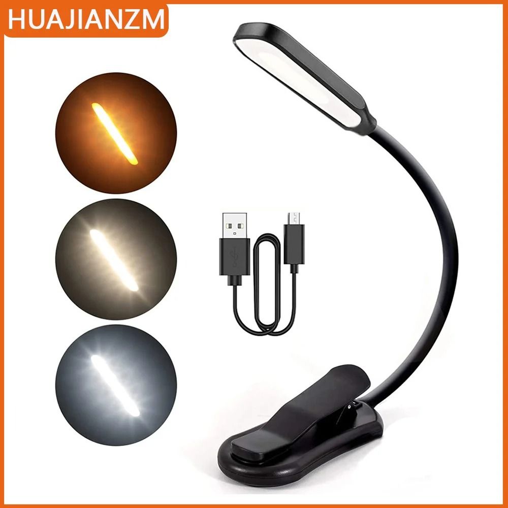 7 LED USB Rechargeable Book Light Warm Cool White