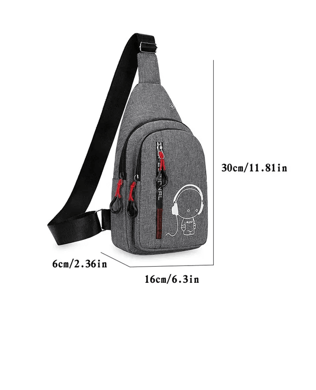 Stylish Nylon Mens Chest Bag Casual Sling Crossbody for Cycling and Everyday