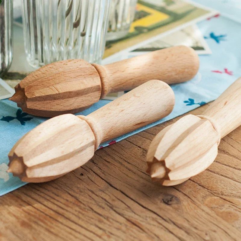 Beech Wood Citrus Reamer Manual Lemon Squeezer for Fresh Juice
