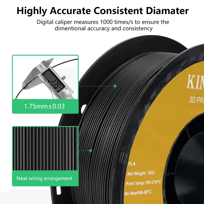 KINGROON 10kg PLA & PETG 1.75mm 3D Printer Filament Bundle – Mixed Colors FDM Material
