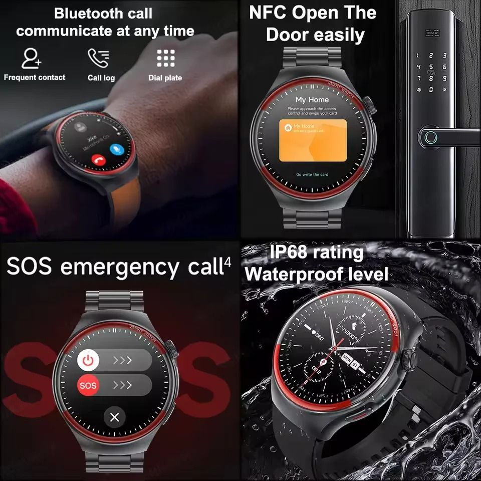 HealthTrack Pro Smart Watch Heart Rate Blood Pressure Bluetooth Call