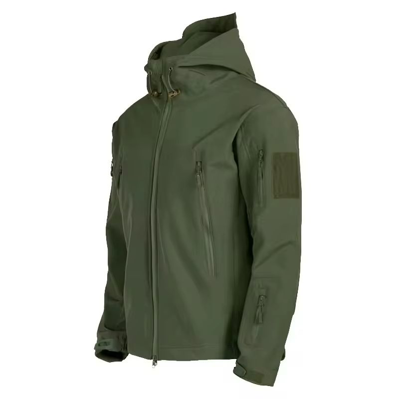 Tactical Soft Shell Military Jacket for Men Windproof Waterproof Outdoor Combat Coat with Hood
