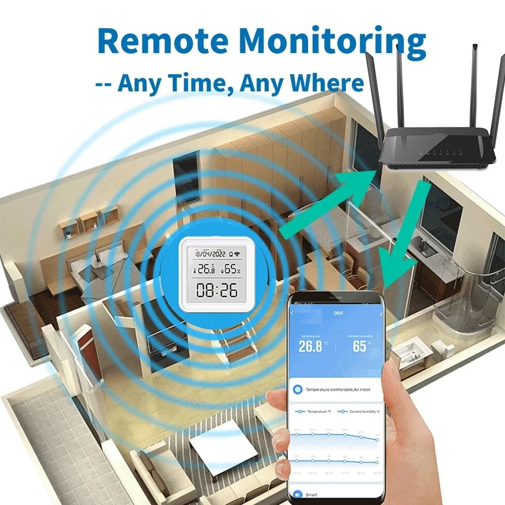 Smart Temperature and Humidity Sensor with WiFi Zigbee Remote Monitoring