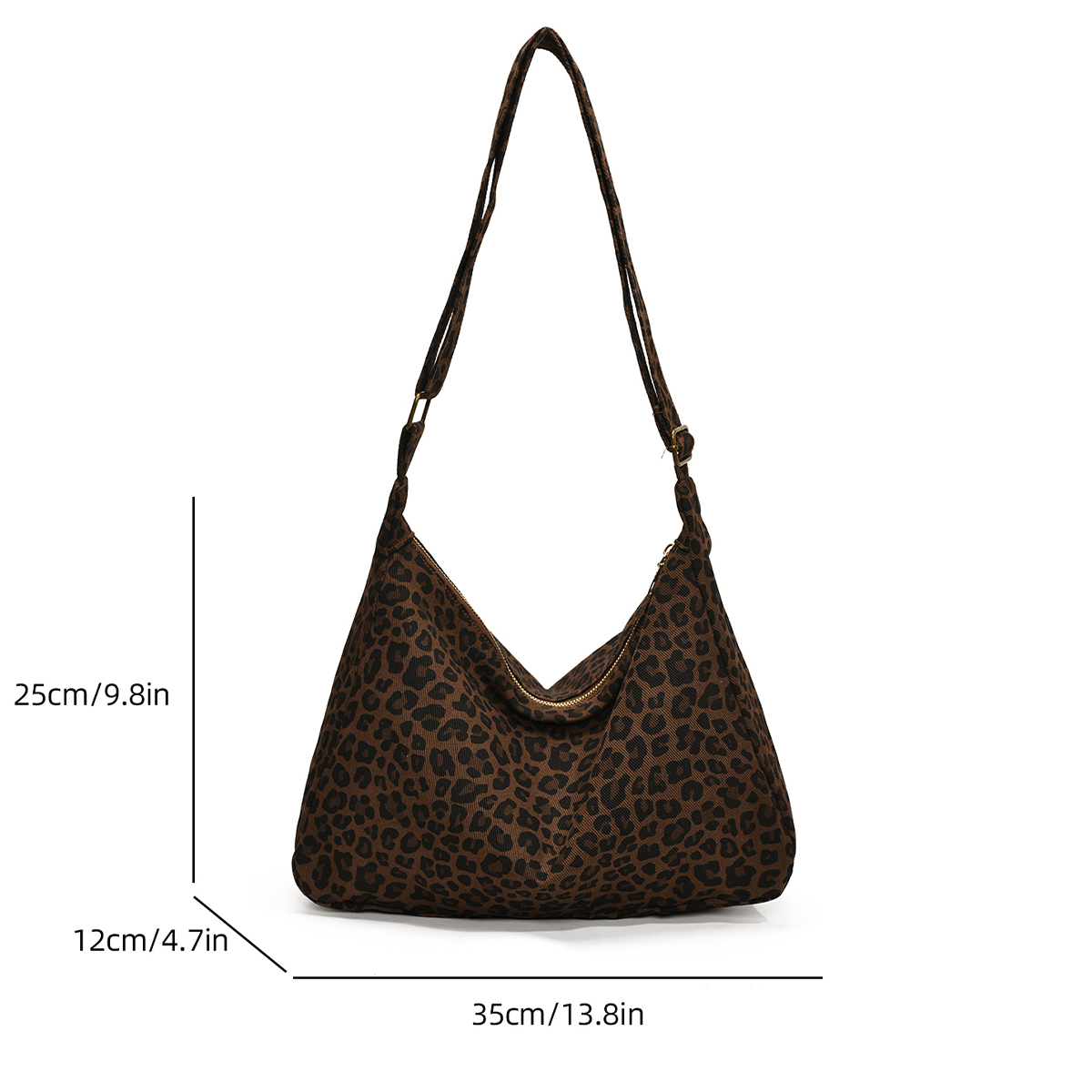 Trendy Casual Soft Textile Women's Shoulder Bag, Leopard Print Crossbody