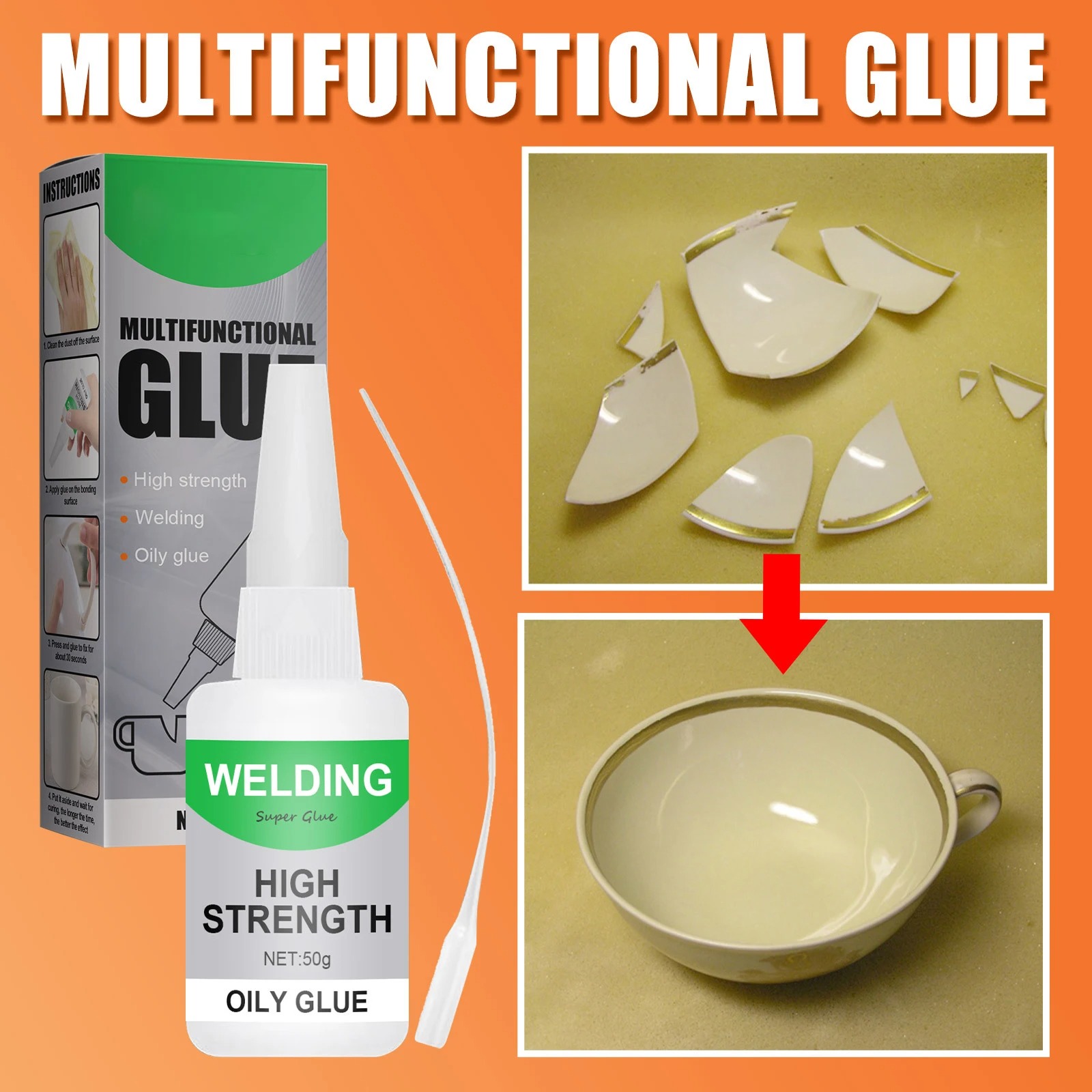 30g Super Strong Universal Glue – Durable Adhesive for Plastic, Ceramic, Metal & Glass