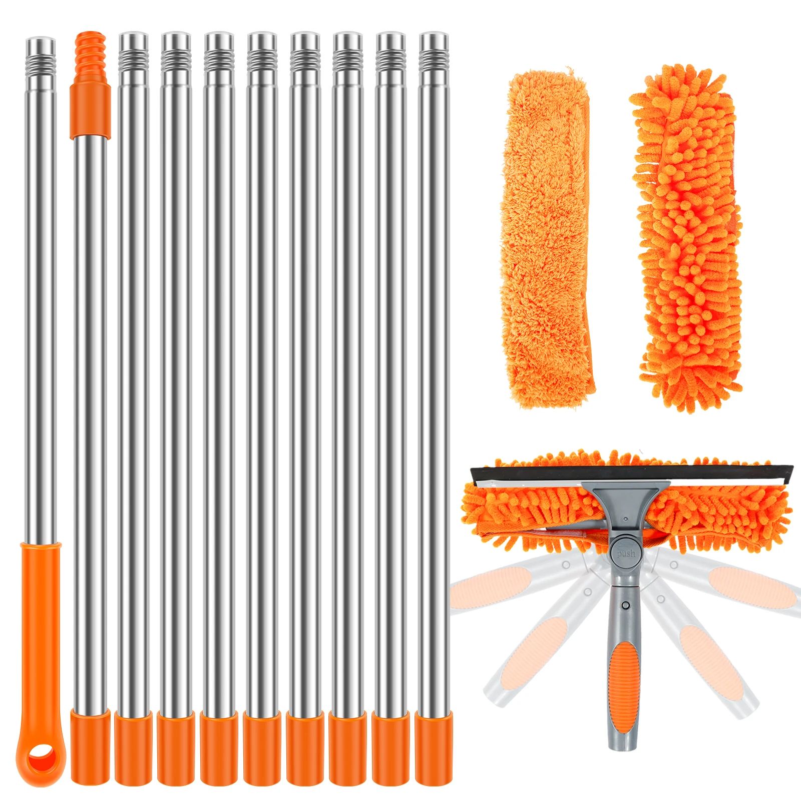 ExtendReach Pro 2-in-1 Telescopic Window Cleaning Kit with Double-Sided Squeegee