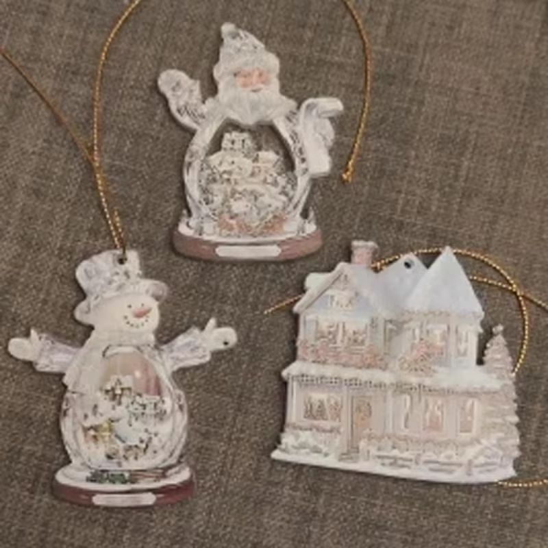 2D Flat Acrylic Christmas Tree Ornaments Santa and Snowman Hanging Decorations for Holiday and New Year