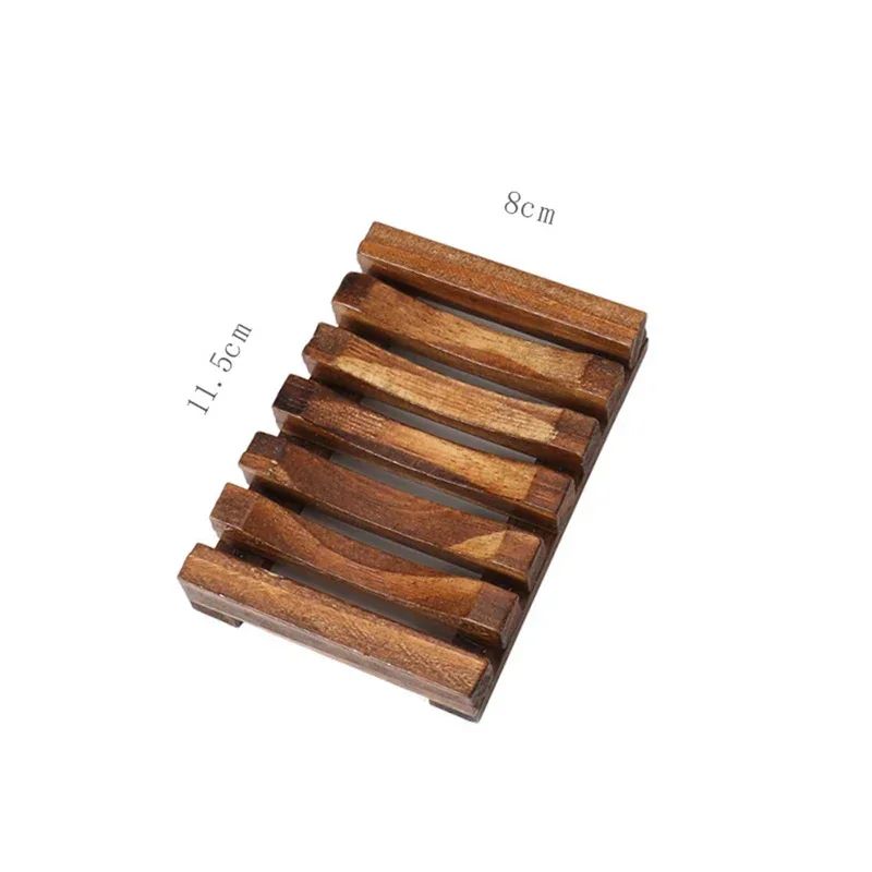 Natural Bamboo Soap Dish with Drainage - Self Draining Soap Tray Wooden Holder