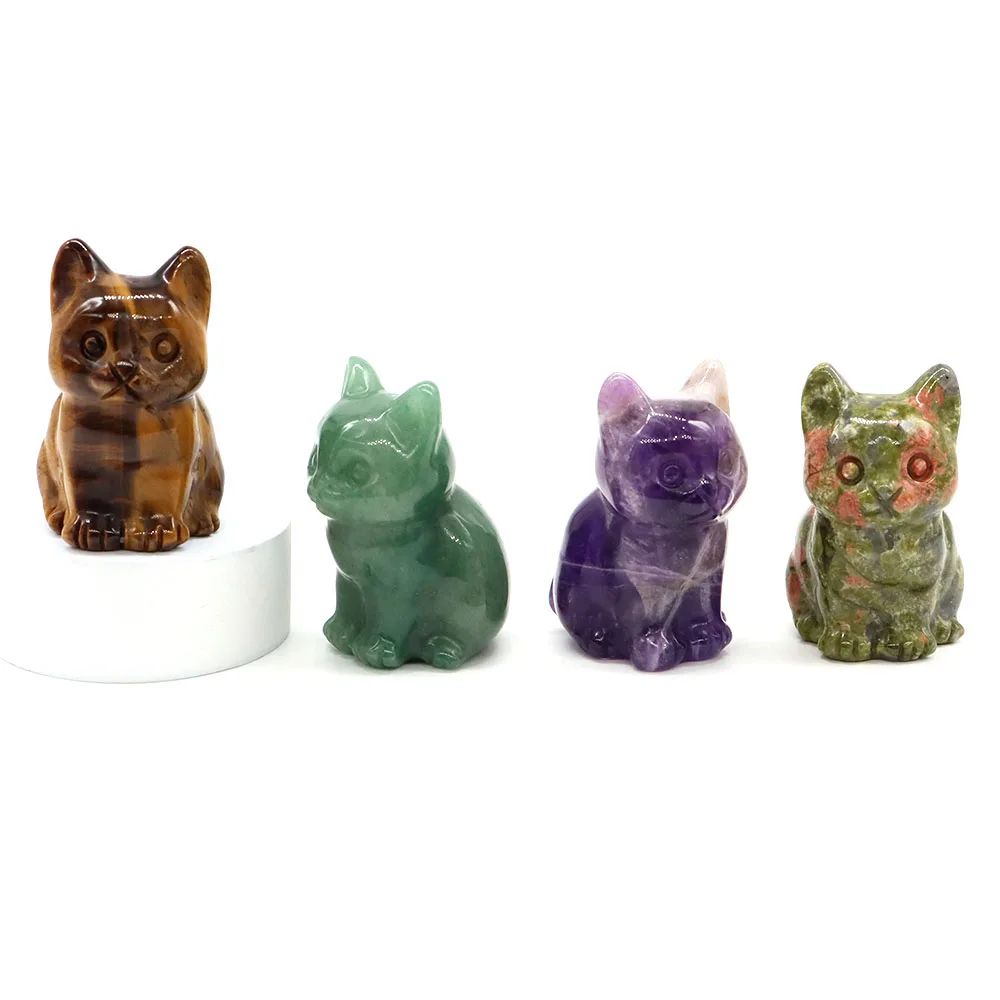 Amethyst Crystal Cat Statue