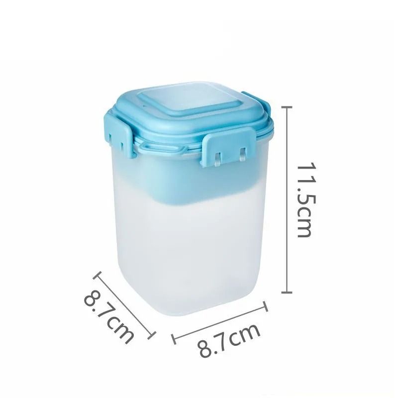 Double-Layer 580ML Salad and Yogurt Cup with Ice Grids and Integrated Spoon