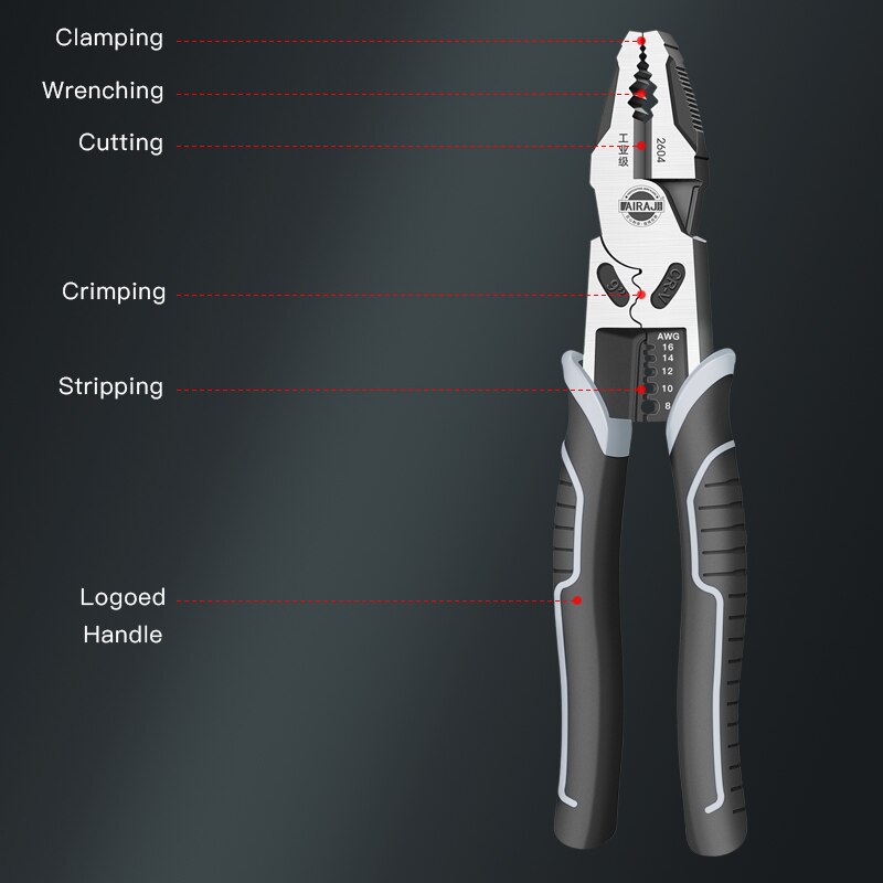Wire Pliers, Sharp Large Opening Stripping Pliers, Industrial Grade Multifunctional Manual Tools