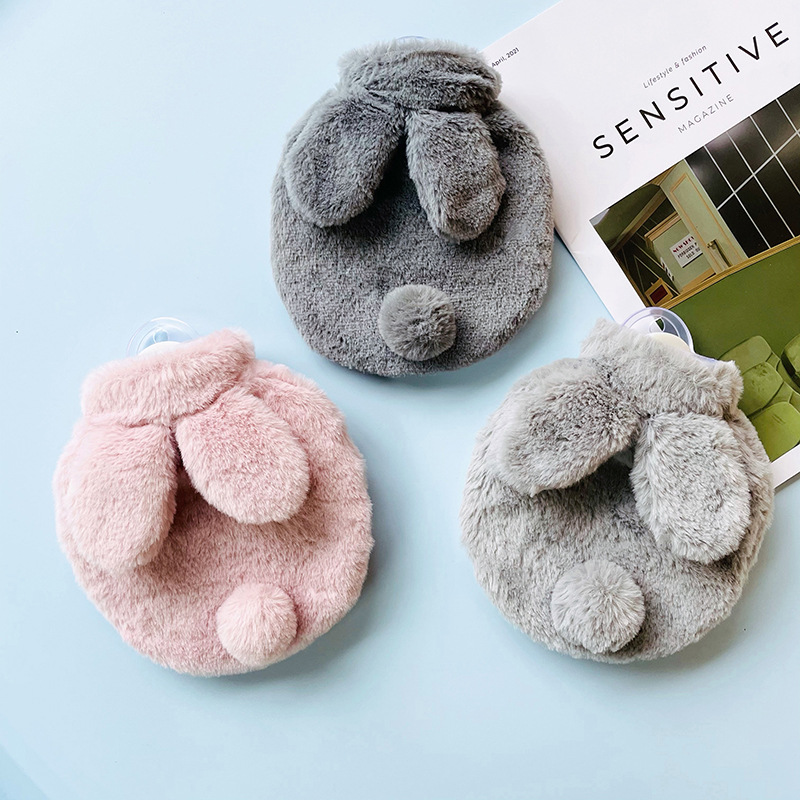 Plush Rabbit Hot Water Bottle, Winter Hand Feet Warmer, Explosion-Proof Reusable Hot Water Jug