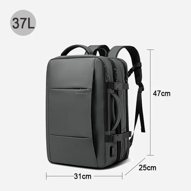 BANGE Expandable Men Backpack Waterproof 17.3 in Laptop Travel Bag