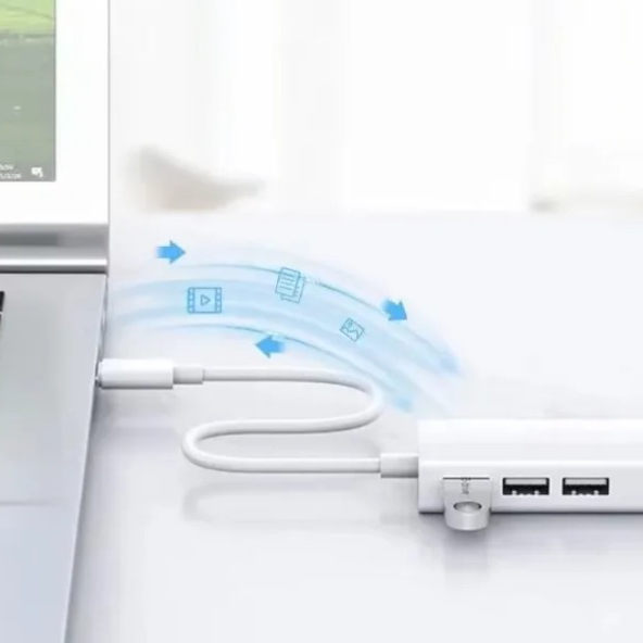 USB HUB Ports, USB-C HUB with Ethernet LAN Adapter, USB to TV Set-Top Box, Computer, Laptop, Network Connection