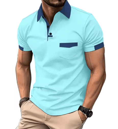Mens Short Sleeve Polo Shirt Lightweight Breathable and Casual Fit with Pocket