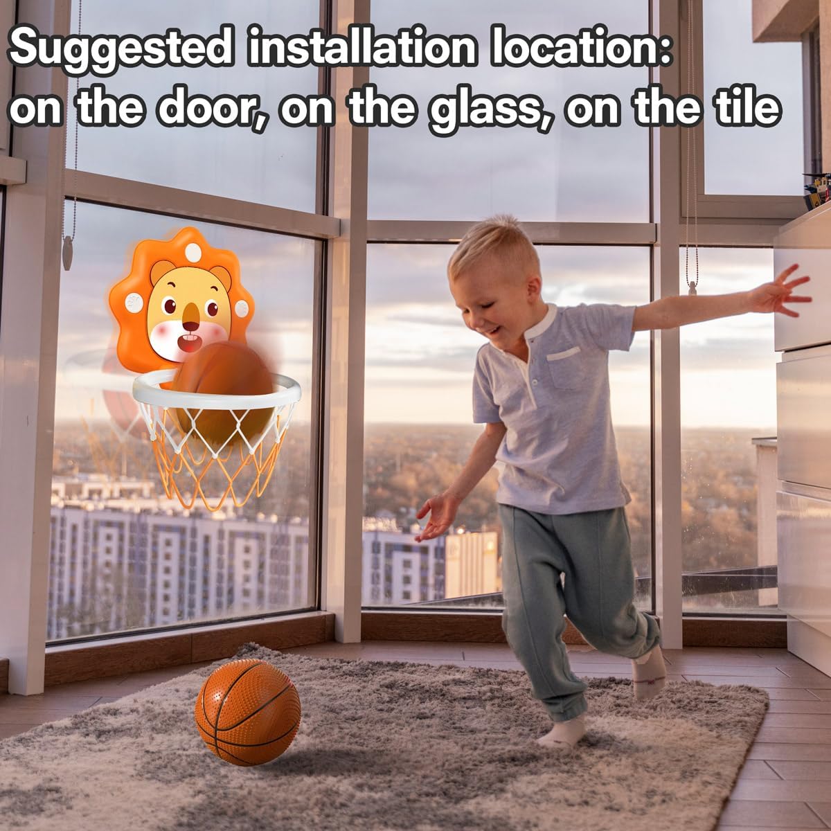 Adjustable Indoor Mini Basketball Hoop for Kids Fun Toddler Basketball Set