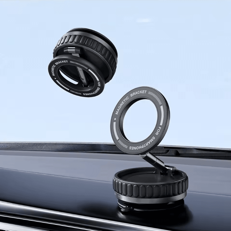 Vacuum Suction Magnetic Phone Holder with 360 Rotation and Foldable Design