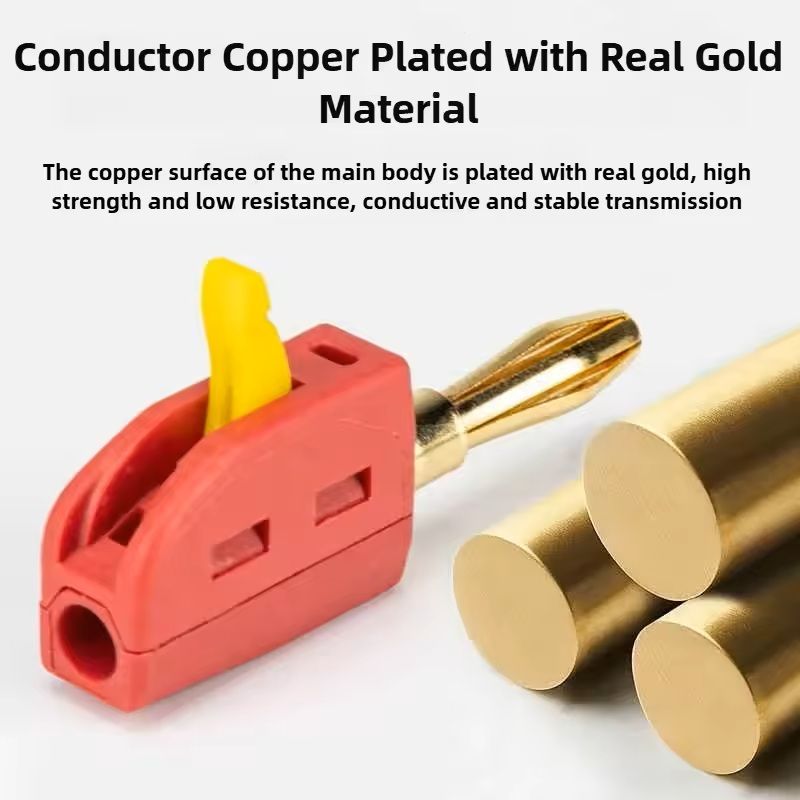 10-Pack High Current Gold-Plated Banana Plug Connectors for Quick 32A Electrical Testing