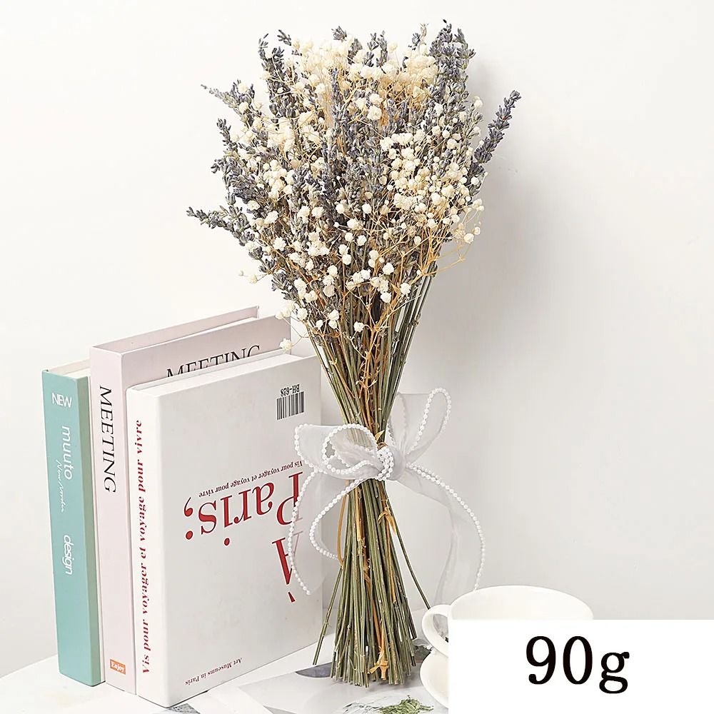 Lavender Dried Flower Bouquet Baby Breath Natural Wedding Decor