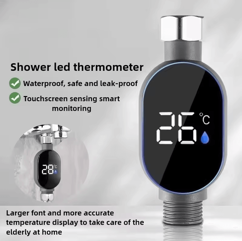 Water Temperature Gauge for Showerheads – LED Visual Display Shower Faucet Controller (1/2/3 Pcs)
