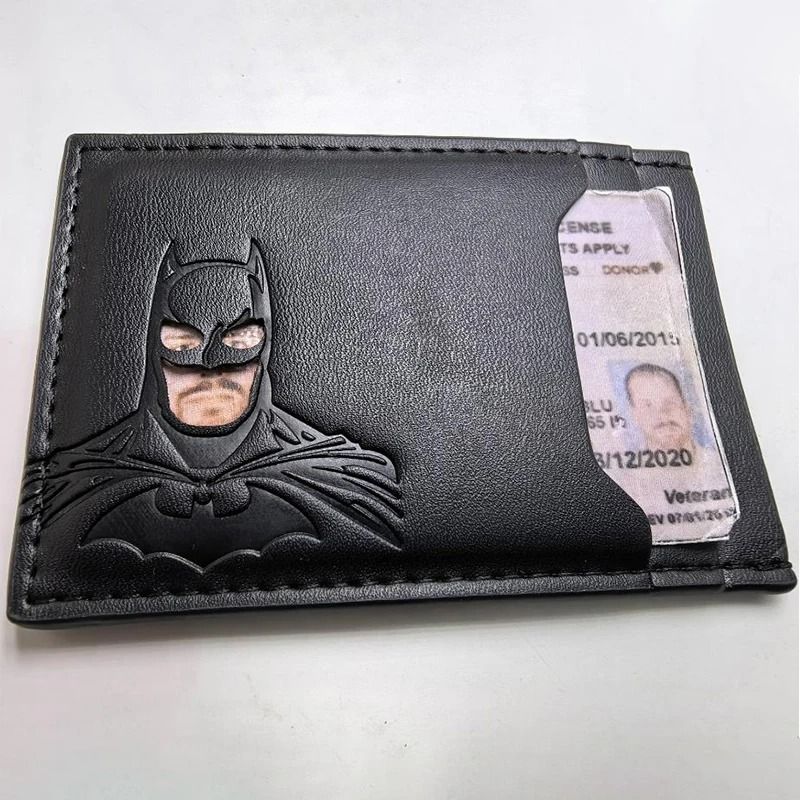 HeroMask Leather Card Holder Wallet Superhero Mask ID Card Wallet