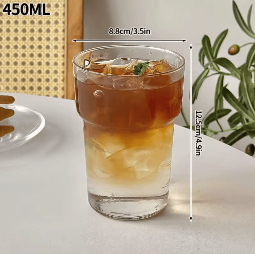 RippleWave Transparent Drinking Glass – Creative Wave Iced Coffee Tumbler