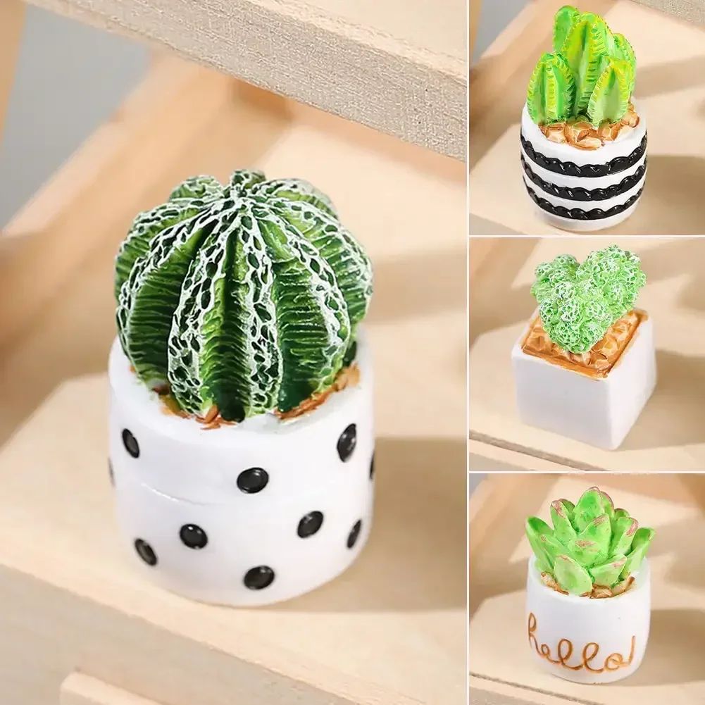Mini Dollhouse Plant Pot Realistic Miniature Flower Vase Decor