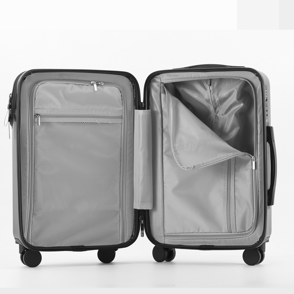 Stylish Business Carry-On Luggage with Cup Holder, Compact Lightweight Suitcase