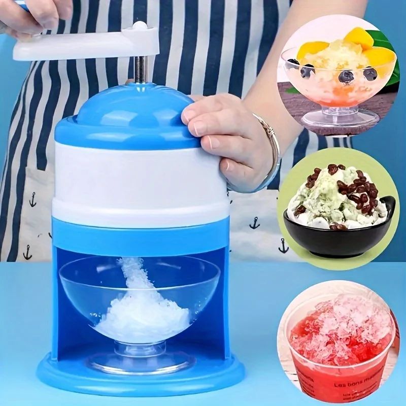 Portable Manual Snow Cone Maker Hand Crank Shaved Ice Machine