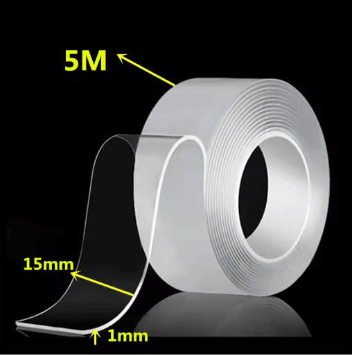 Reusable Nano Tape Double Sided Adhesive 1 to 5M Transparent Waterproof and Cleanable Mounting Tape