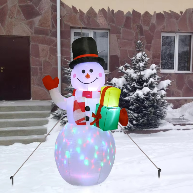 Christmas Inflatable Snowman Airblown, Decor LED Light Christmas, Outdoor Garden Doorway Ornaments Party Props