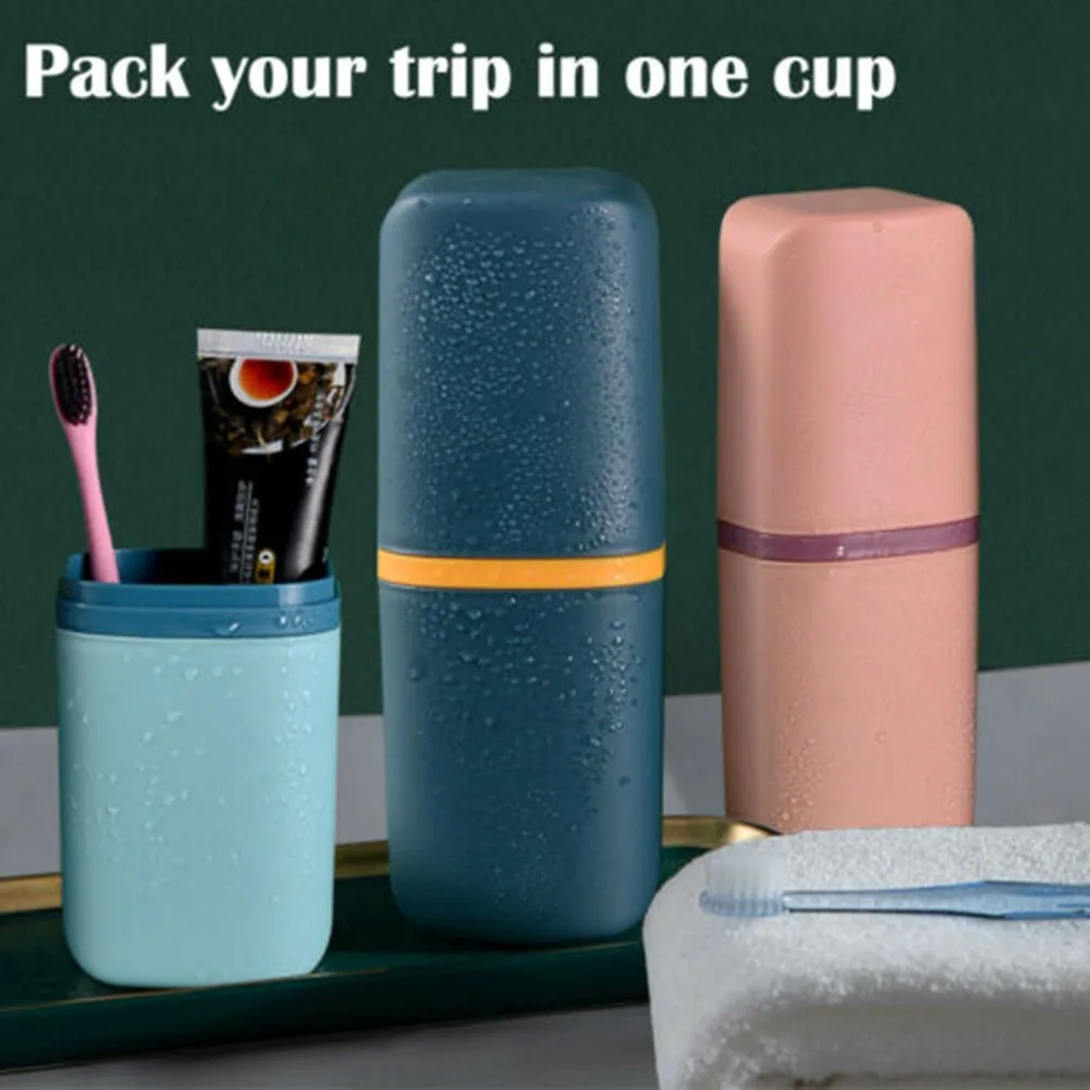Portable Toothbrush Holder Box – Travel Camping Toothbrush Storage Organizer Case with Toothpaste Holder