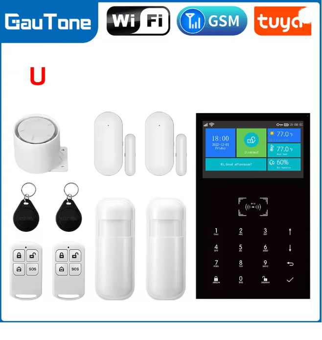 PG109 Smart Home Security Alarm System WIFI GSM with Touch Screen and App Control