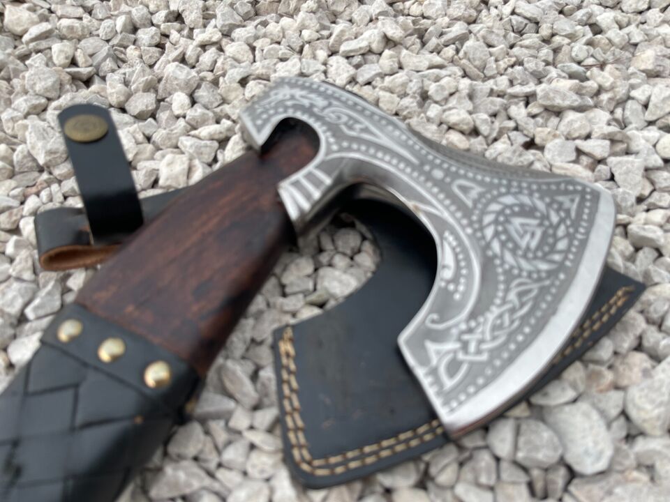 3DViking Axe HATCHET Axe Custom Handmade Carbon Steel Blade TOMAHAWKAxe Gift Axe