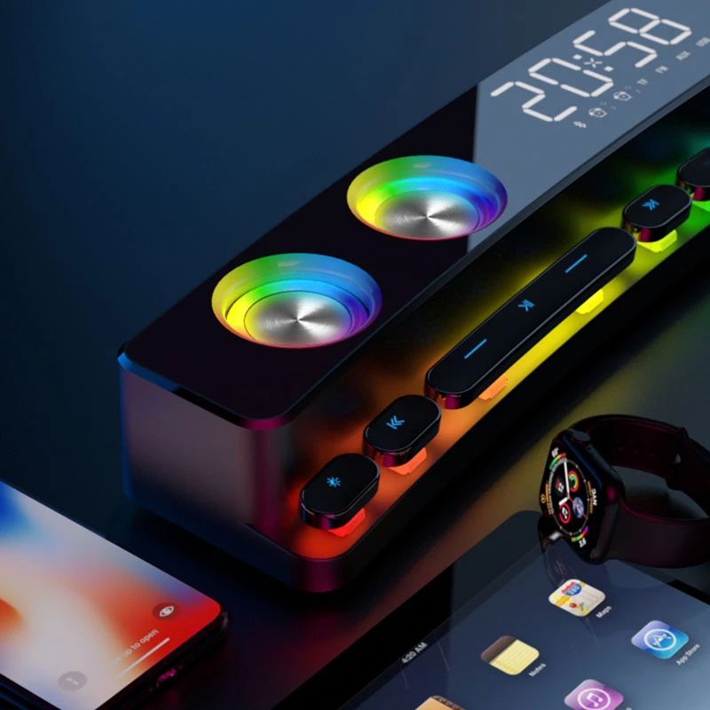 Premium Bluetooth Sound Bar with RGB Stereo Speaker & Deep Subwoofer Sound System