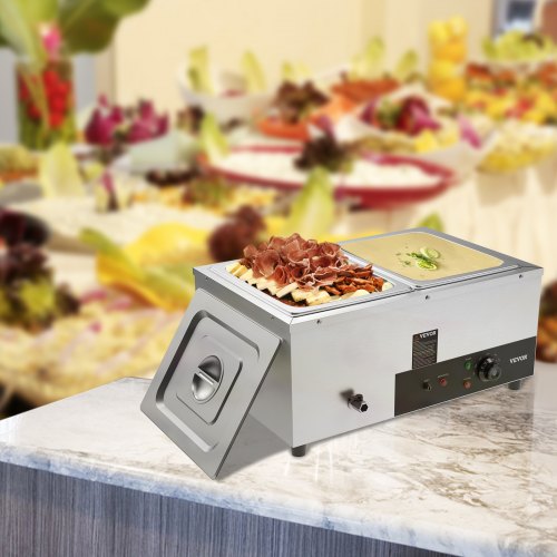 Commercial Food Warmer Electric Steam Table Stainless Steel Buffet Bain Marie