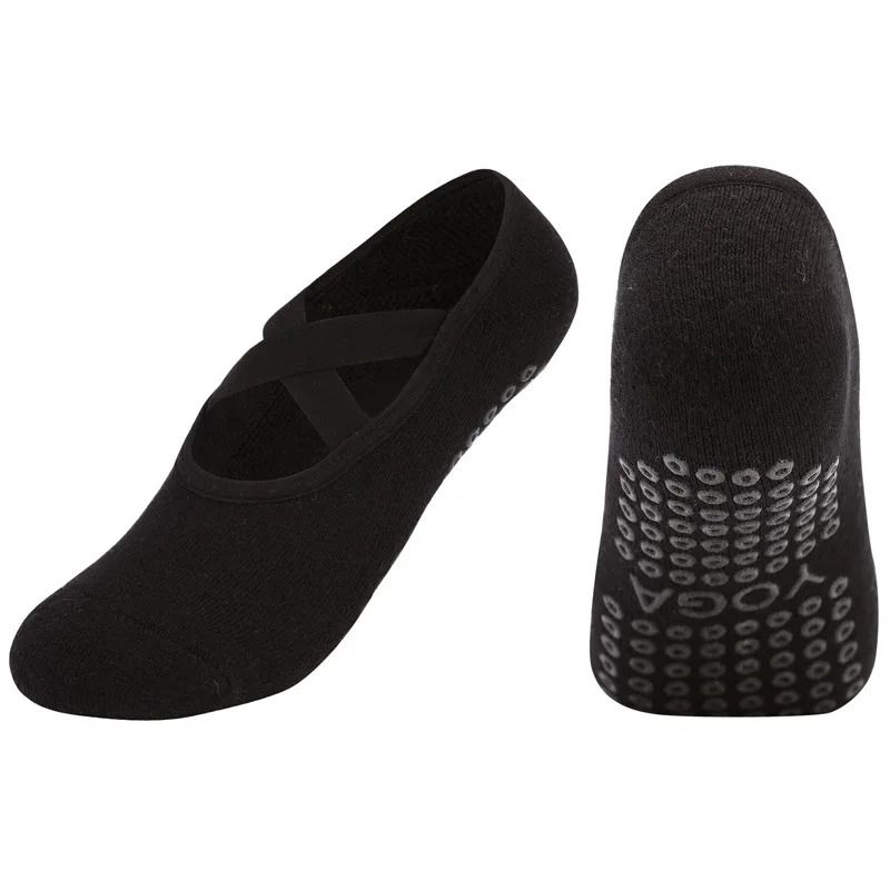 Women Breathable Towel Bottom Yoga Socks Silicone Non Slip Bandage Pilates Ladies Ballet Dance Socks