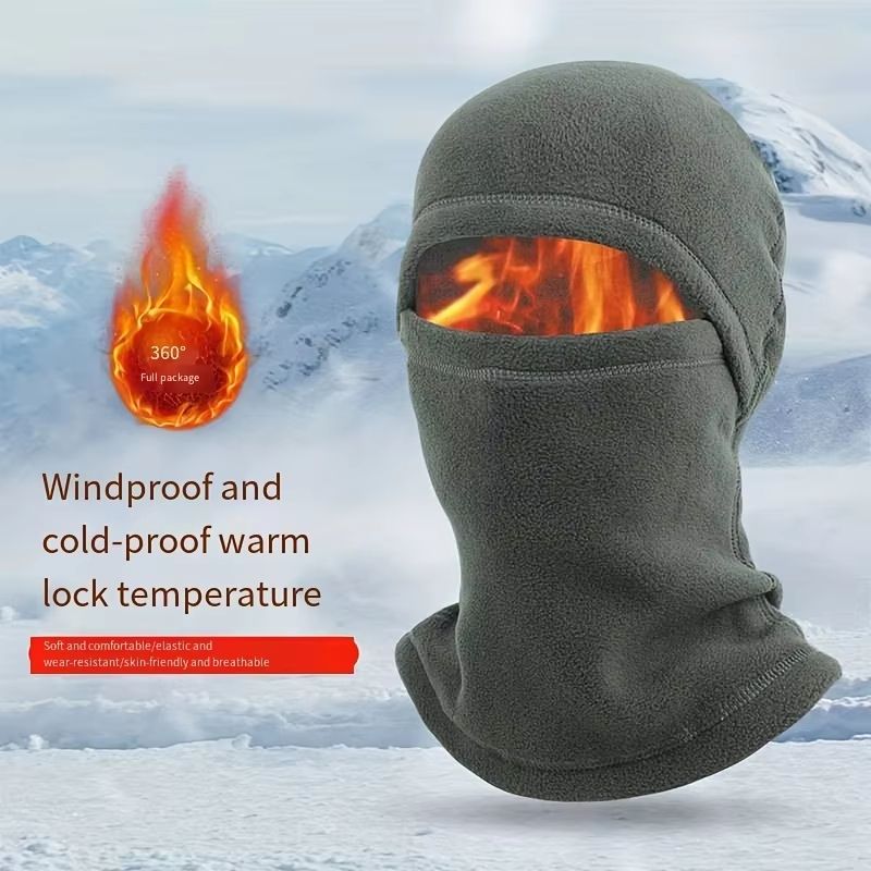 Unisex Knitted Balaclava Hat with Ear Warmer Breathable Face Mask