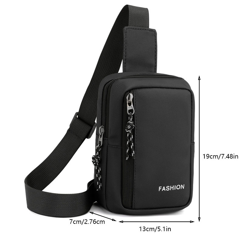 Oxford Sling Bag for Men, Casual Messenger Crossbody Bags Boy Messenger Bags Man Handbags for Travel Satchel Black