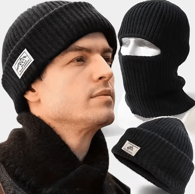 ThermaFlex 2-in-1 Winter Balaclava Hat – Knit Beanie Mask with Thermal Windproof Protection