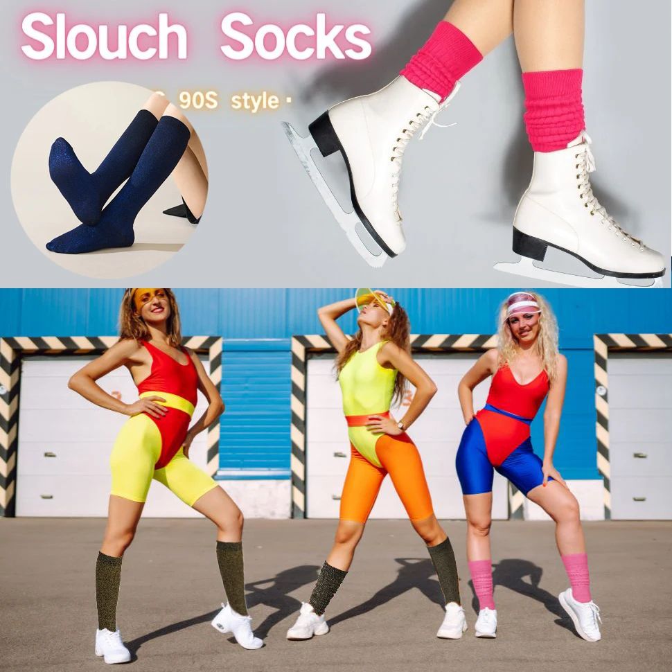 Womens Glitter Calf Socks Sparkly Metallic Casual Retro Socks, Bright Novelty Ankle Socks 1–5 Pairs