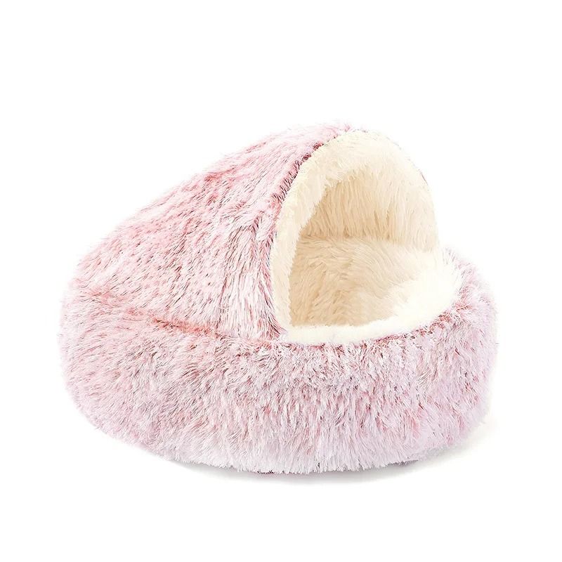2 In 1 Plush Round Pet Bed and Sleep Bag