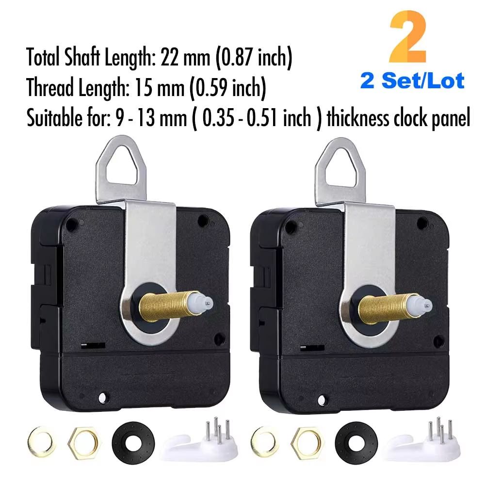 DIY Quartz Clock Movement Kit - Silent Wall Clock Mechanism with Long Shaft