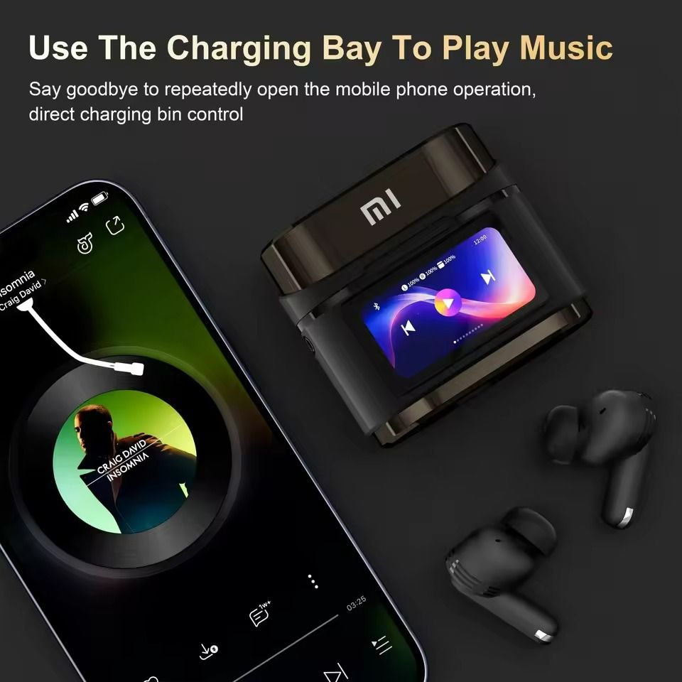True Wireless Bluetooth Earphones with ANC Noise Cancelling and Digital Display